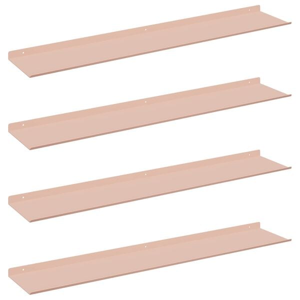 vidaXL Kelluva hylly 4 pcs Pinkki 100 x 18 x 2,5 cm Ter&auml;s