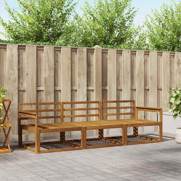 vidaXL Ulkosohvakokoelma 3 pcs Luonnollinen Tihe&auml; akasiapuu