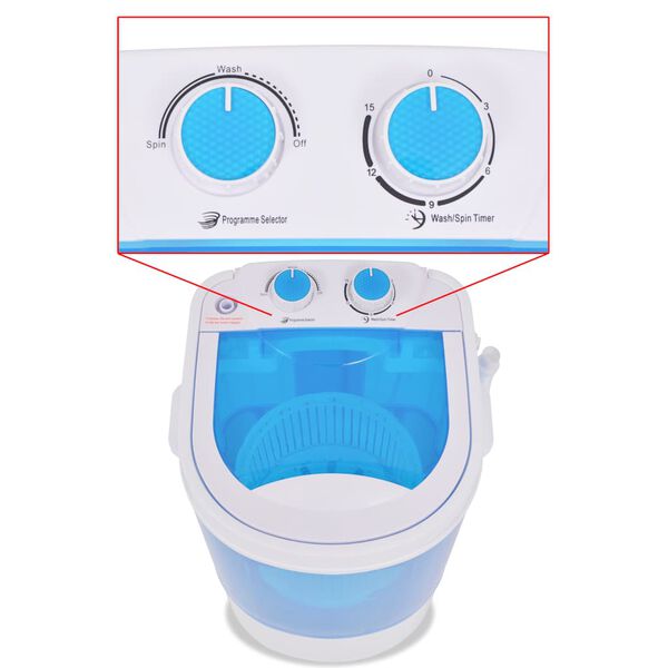 vidaXL Minipesukone Yksi rumpu 2,6 kg