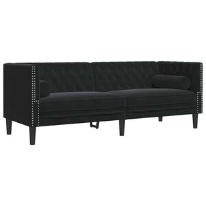 vidaXL Sohva Musta 194 x 74,5 x 70,5 cm Sametti