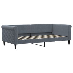 vidaXL Vuodesohva patjalla tummansiniharmaa 90x190 cm sametti