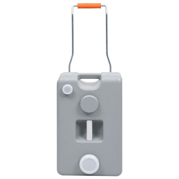 vidaXL Pyörillä varustettu vesisäiliö retkeilyyn 25 l harmaa