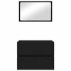 vidaXL Kylpyhuonekalustesetti laatikon kanssa 2 pcs Musta tammi.