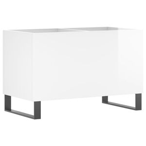 vidaXL LP-levyjen s&auml;ilytyskaappi korkeakiilto valk. 74,5x38x48 cm puu