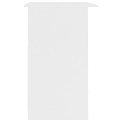 vidaXL Työpöytä laatikoilla valkoinen 110x50x76 cm lastulevy