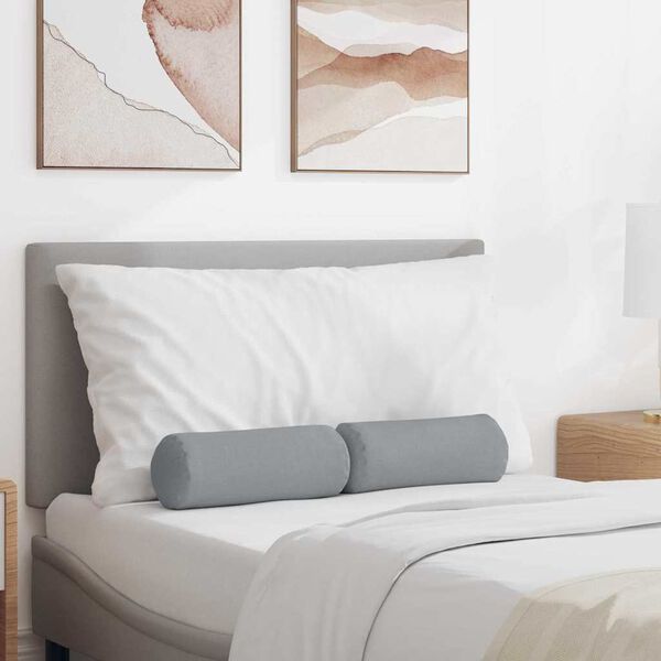 vidaXL Pystytyynyt 2 pcs Vaaleanharmaa Ø 15 x 40 cm kangas