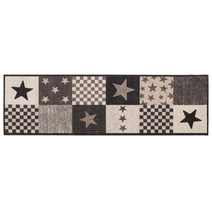 vidaXL Keitti&ouml;matto harmaat t&auml;hdet 150 x 45 cm 100% polyamidi