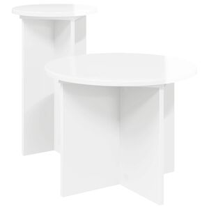 vidaXL Sivup&ouml;yt&auml;setti 2 pcs Korkeakiiltoinen valkoinen Tekninen puu