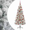 vidaXL Tekokuusi joulupalloilla 120 cm 150 LEDi&auml; L&auml;mpim&auml;n Valkoinen