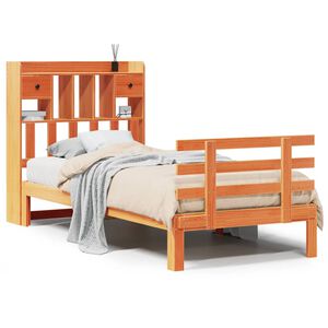 vidaXL S&auml;nky/kirjahylly ilman patjaa vahanruskea 75x190 cm t&auml;ysi m&auml;nty
