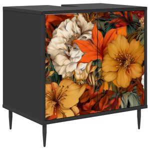 vidaXL Kylpyhuonekaappi GENNEP Musta tammi 60 x 40 x 61 cm