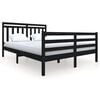 vidaXL S&auml;ngynrunko musta 150x200 cm King Size t&auml;ysi puu