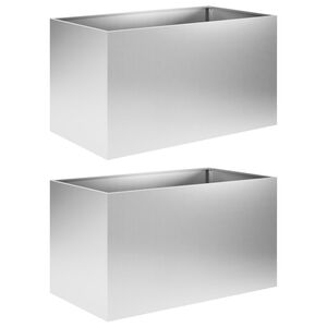 vidaXL Puutarha ruukku 2 kpl Hopea 80 x 50 x 50 cm Galvanoitu ter&auml;s