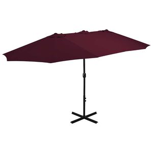vidaXL Aurinkovarjo alumiinitanko 460x270 cm viininpunainen