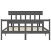 vidaXL Sängynrunko päädyllä harmaa King Size täysi puu