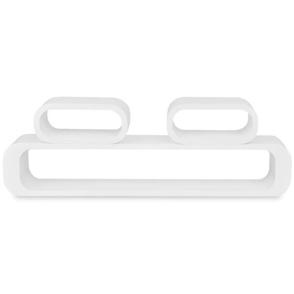 Valkoinen MDF Kuutio Sein&auml;hyllyt Kirja-/DVD-hylly