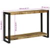 vidaXL Konsolipöytä hyllyllä Ruskea 120 x 33 x 75 cm Kiinteä mango puu