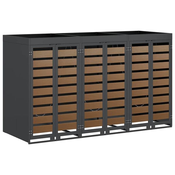 vidaXL Roskakuskin s&auml;ilytys 3:lle astiassa 340 x 77.5 x 115.5 cm Ter&auml;s