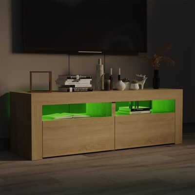 vidaXL TV-taso LED-valoilla Sonoma-tammi 120x35x40 cm