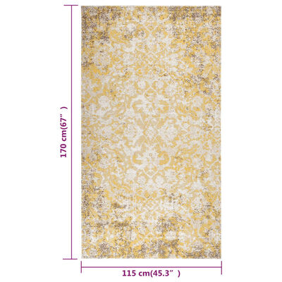 vidaXL Ulkomatto litteä kudos 115x170 cm keltainen