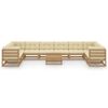 vidaXL 11-osainen Puutarhasohvasarja tyynyill&auml; hunajanruskea m&auml;nty