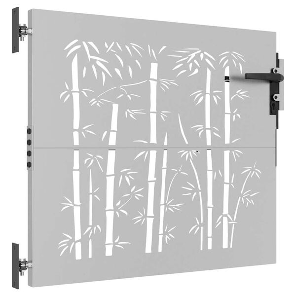 vidaXL Puutarhaportti 85x75 cm Corten-teräs Bambukuvio