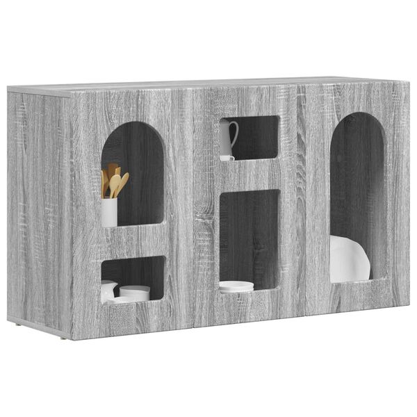 vidaXL Sivup&ouml;yt&auml; Harmaa Sonoma 100 x 35 x 59 cm Tekninen puu