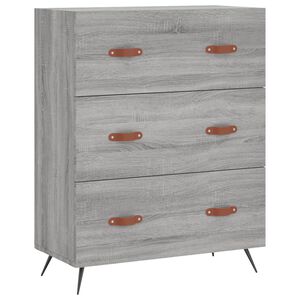 vidaXL Lipasto harmaa Sonoma 69,5x34x90 cm tekninen puu
