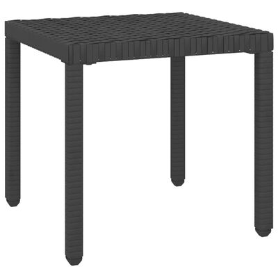 vidaXL Aurinkotuolit 2 kpl ja pieni pöytä polyrottinki musta