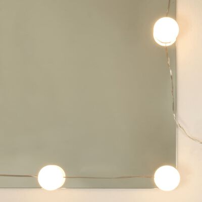 vidaXL Peilipöytä LED-valoilla harmaa Sonoma 96x40x142 cm