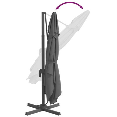 vidaXL Riippuva aurinkovarjo alumiinipylväällä antrasiitti 300x300 cm