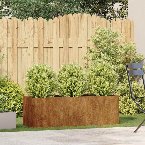 vidaXL-istutuskone ruosteinen 120x40x40 cm s&auml;&auml;nkest&auml;v&auml; ter&auml;s