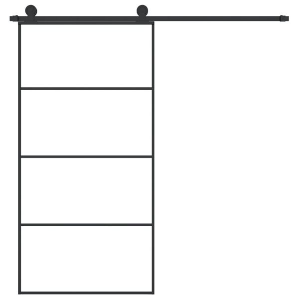 vidaXL Liukuovi asennustarvikkeilla 102,5x205 cm ESG lasi ja alumiini