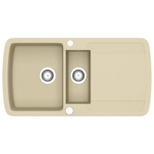 vidaXL Keitti&ouml;n tuplapesuallas graniitti beige