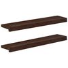 vidaXL Ikkunalautaset 2 kpl Tumma ruskea 80x 20 x 2 cm Kiinte&auml; py&ouml;kki