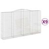 vidaXL Kaarevat kivikorit 9 kpl 400x50x220/240 cm galvanoitu rauta
