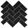 vidaXL Herringbone-laatta 10 kpl Musta 30 x 30 cm Polyuretaani ja PET