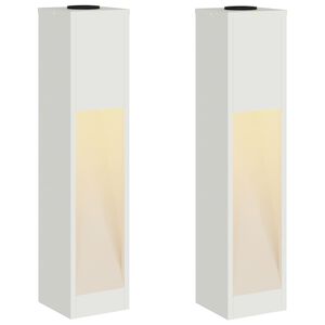 vidaXL Aurinkoinen LED-polkuvalo 2 kpl L&auml;mpim&auml;n Valkoinen