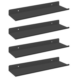 vidaXL Kelluva hylly 4 pcs Musta 30 x 9 x 2,5 cm Ter&auml;s