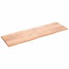vidaXL Sein&auml;hylly vaaleanruskea 200x60x(2-4) cm k&auml;sitelty t&auml;ystammi