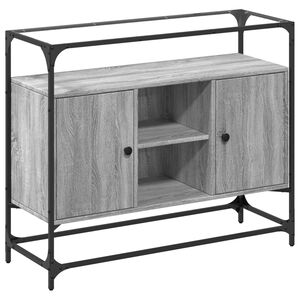 vidaXL TV-taso lasinen p&ouml;yt&auml;levy harm. Sonoma 98x35x81 cm tekninen puu