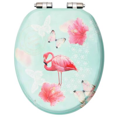 vidaXL WC-istuin soft close -kannella MDF flamingokuosi