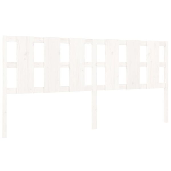 vidaXL Sängynpääty valkoinen 205,5x4x100 cm täysi mänty