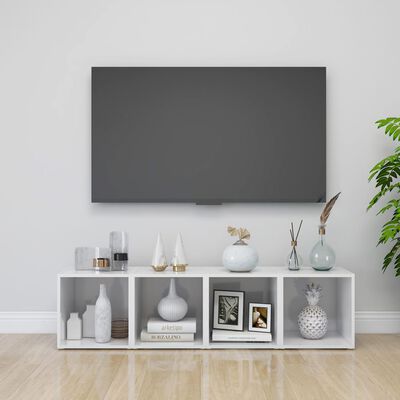 vidaXL TV-tasot 2 kpl korkeakiilto valkoinen 37x35x37 cm lastulevy