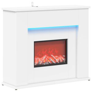vidaXL LED-nauhalla varustettu takka valkoinen 63 x 20 x 54,5 cm