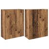 vidaXL Sein&auml;lle Kiinnitett&auml;v&auml; Kaappi 2 pcs Vanha puu 69,5 x 34 x 90 cm
