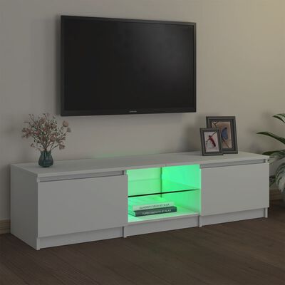 vidaXL TV-taso LED-valoilla valkoinen 140x40x35,5 cm