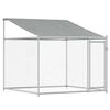 vidaXL Koiranhäkki katolla ja ovilla harmaa 8x2x2 m galvanoitu teräs