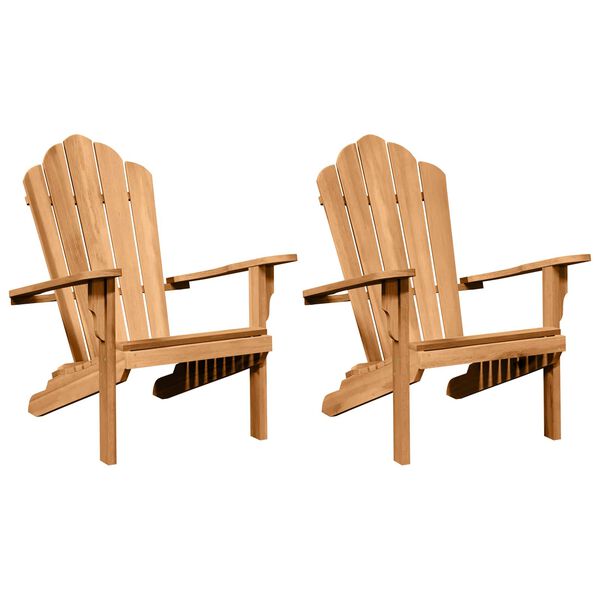 vidaXL Adirondack-tuoli 2 pcs Ruskea 78 x 77 x 95 cm Tiikkipuu