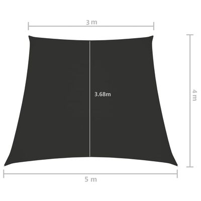 vidaXL Aurinkopurje Oxford-kangas puolisuunnikas 3/5x4 m antrasiitti